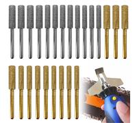 POPU-24 Pièces Affuteuse De Chaine Tronconneuse,Affûteur De Tronçonneuse,Gabarit Affutage Chaine De Tronconneuse 4.0/4.8/5.5Mm,Pour Chaine De Tronconneuse Outil De Meulage De Polissage (Or,Argent