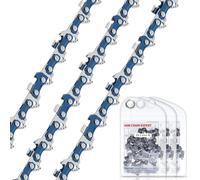 POPU-Chaine De Tronconneuse 3 × 25 Cm,Maillon D'Entraînement Lp 3/8"",Chaîne 1,1 Mm 40Tg À Faible Jeu,Compatible Avec Einhell Ge-Lc 18/25 Li,Makita Duv254Z,Oregon,Etc.