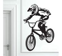 Populaire Bmx Vélo Vélo Biker Garçons Sticker Mural Art Décor Autocollant Vinyle Mural Biker Papier Peint Mur Stickers Muraux 59X90 Cm