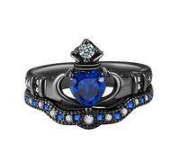 Populaire Lady Holds Sapphire Heart Shaped Crown Anneaux Bijoux Accessoires Cadeaux Taille 5 à 12 Bagues Rangement, 12, Métal, Pas de pierre précieuse