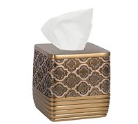 Popular Bath Boîte à mouchoirs en résine, doré