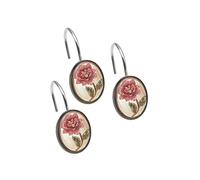 Popular Bath Larrisa Collection Lot de 12 Crochets pour Rideau de Douche Motif Roses