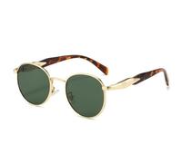 Popular Fashion Oval Sunglasses Women Fashion Clear Gradient Shades UV400 Men Trending Sun Glasses(Golden Dark Green)