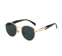 Popular Fashion Oval Sunglasses Women Fashion Clear Gradient Shades UV400 Men Trending Sun Glasses(Golden Gray)
