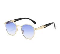 Popular Fashion Oval Sunglasses Women Fashion Clear Gradient Shades UV400 Men Trending Sun Glasses(Golden Blue Gradient)