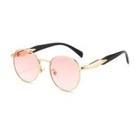 Popular Fashion Oval Sunglasses Women Fashion Clear Gradient Shades UV400 Men Trending Sun Glasses(Golden Pink Gradient)