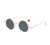 Popular Fashion Round Women Punk Sunglasses Retro Rivets Men Trending Yellow Blue Sun Glasses Gradient Shades UV400(White Grey)