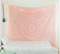 Popular Handicrafts Tapisserie murale à suspendre - Noir et blanc - Style hippie mandala - Décoration murale - Pour dortoir, plage, couvre-lit