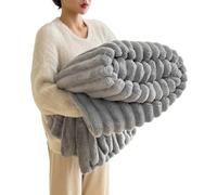 Popular Thickened Rabbit Soft-Touch Nap Blanket, Flannel Milk Micro-Soft Double Sided Soft Warm Throw for Bed Sofa Couch, Gentle-Texture Nap Throw, Lightweight Winter Comfort Cover for Adults Home Use