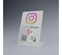 popup Présentoir pour followers NFC PVC pour augmenter les abonnés sur Instagram | Compatible avec Android et iOS | (Blanc)