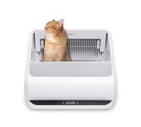 Popur X5 Bac à litière automatique auto-nettoyant, capacité de 30 jours, robot à litière électrique à couvercle ouvert pour plusieurs chats, joint d'odeur, plateau de 61 cm, charge de 15 kg, étanche à