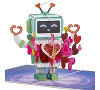 POPWOW Love Robot Carte de Saint-Valentin pop-up pour amour, anniversaire, toutes les occasions, juste parce que, cadeaux pour femme, mari, amoureux, petit ami, lui, elle, écraser, 12,7 x 17,8 cm