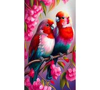 popyes Diamond Painting Animaux Grand Format Oiseaux et Fleurs Artisanat Strass Rond Kit Diamant Painting Complet Bricolage Mosaïque Peinture Diamant Grand Format Kit Broderie Diamant Complet 40x70cm