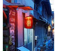 popyes Lanterne Solaire Japonaise à Imprimé Chat Porte-bonheur Lanterne Suspendue Décorative en Tissu Imperméable LED Lanterne Japonaise Rouge Suspension pour Jardin Cour Bar Restaurant (Style A)