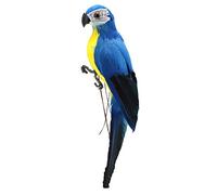 popyes Perroquet Artificiel en Plume et Mousse Oiseaux Artificiels en Plumes Realiste Ornement Oiseaux Décoratifs pour Balcon, Jardin, Maison 28cm (Bleu)