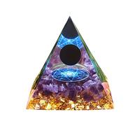 popyes Pyramide Orgonite Pyramide Cristal Protection Pierre de Guérison Pyramide Améthyste Pierre Energie Positive Ornement Orgone Pyramide pour Guérison Reiki Méditation Yoga 5x5cm