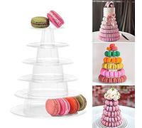 popyes Pyramide Présentoir à Macarons Support Macarons Mariage Macaron Tour de Gâteau pour Fête, Anniversaire, Décoration de Mariage (6 étages Ronde)