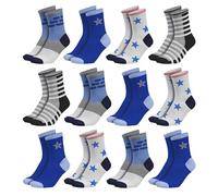 POPYS 12 Paires Chaussette Enfant Multicolore | Chaussettes Enfant | Chaussette Bebe | Chaussette Bebe Garcon (as4, Numeric, Numeric_33, Numeric_38, Regular, Multicolore 2)