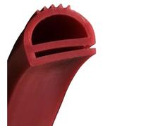 POQAX Joint en silicone Eage Trim haute résistance à la température, bande de type E de 1 mètre, rouge et blanc, for porte de four, utilisation à la vapeur(Red,14x12mm)