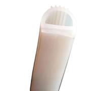 POQAX Joint en silicone Eage Trim haute résistance à la température, bande de type E de 1 mètre, rouge et blanc, for porte de four, utilisation à la vapeur(White,14x12mm)