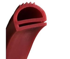 POQAX Joint en silicone Eage Trim haute résistance à la température, bande de type E de 1 mètre, rouge et blanc, for porte de four, utilisation à la vapeur(Red,12x10mm)