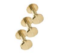 POQAX Lot de 10 rivets à vis en laiton for reliure de ceinture, livre, clous filetés, capuchons de 8 mm et 10 mm for l'artisanat du cuir(10MM*11MM)