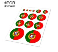 Por-Circular1 Ensemble Drapeau National Voiture Autocollant Dessin Animé Autocollants Décalcomanie Pour Ordinateur Portable Fenêtre Mur Voiture Camion Moto