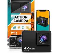 Pora&Co Caméra d'action 4K, 16MP, 60FPS, 30m étanche