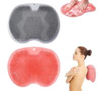 poraceous 2 Pièces Pieds de Douche Brosse, Massage des Pieds Douche avec Antidérapant, Brosse Pied Douches avec Brosses et Ventouse, pour Nettoyer et Exfolier Les Pied, Pas de Flex（Rose, Gris）