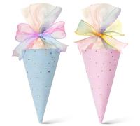 poraceous 2 Pièces Sac Cadeau pour Frères et Sœurs, 49 cm Pochette Cadeau Cônefrères et Sœurs Cône, pour Rentrée Scolaire Coton Cône D'école Cadeaus, pour Rentrée Classes Kit Création(Rose et Bleu)