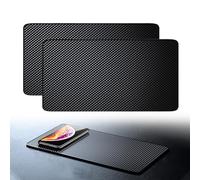 Poraceous 2 Pièces Tapis Antidérapant Voiture Tableau de Bord, Auto-Adhésif Tapis Intérieur de Voiture en Gel de Silicone Lavable Réutilisable, pour Téléphone Portable, Cléslunettes Soleil