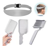 Poraceous 3 Pièces Barber Fade Peignes, Peigne Dégradé Homme, Peigne de Positionnement Incurvé Professionnel, Pochoir en Silicone Incurvé, Coiffeur Accessoires pour Cheveux et Barbe Homme Facile Coupe