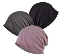 poraceous 3 Pièces Turban Femmes, Coton Chimios Chapeaux, Chapeaux Turban Femmes Stretch, Bonnets Homme Femme, Bonnet Chimio pour Femme, pour la Perte de Cheveux, Cancer, Chimio