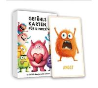 poraceous 32 Cartes Sentimentales pour Enfants, Monstres D'émotions Cartes avec Textes Explicatifs, Aider Enfants S'autoréguler et Développer Leurs Émotions, pour Maternelle L'école Primaire, Allemand