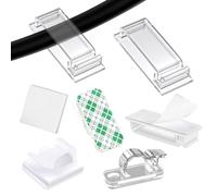 poraceous Lot de 100 Attache Cable Adhesif, Range Clips Cable, Cables Adhesif Rangement, Attache Câbles Auto Collant, Range Bureau pour Bureau/Maison/TV/Chargeur/Voiture