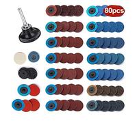 Poratble Mini 1/4 Air Angle Die Meuleuse 90 Degrés Pneumatique Meulage Polisseuse Moulin Machine De Gravure Avec Disques De Ponçage Trousse D'outils,Outils pneumatiques(Only 80PCS No Tool)