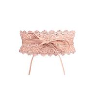 Porbbow Ceinture en dentelle pour femmes Noeud papillon Wrap Faux cuir Boho Band Corset Ceinture pour les robes Pink