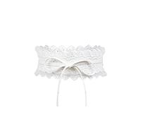 Porbbow Ceinture en dentelle pour femmes Noeud papillon Wrap Faux cuir Boho Band Corset Ceinture pour les robes Blanc