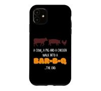 Porc, Poulet, Vache, Promenade dans Un Bar B Q Funny BBQ Meat Lover Coque pour iPhone 11