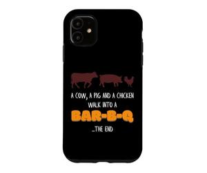 Porc, Poulet, Vache, Promenade dans Un Bar B Q Funny BBQ Meat Lover Coque pour iPhone 11