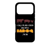 Porc, Poulet, Vache, Promenade dans Un Bar B Q Funny BBQ Meat Lover Coque pour iPhone 17 Pro