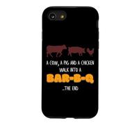 Porc, Poulet, Vache, Promenade dans Un Bar B Q Funny BBQ Meat Lover Coque pour iPhone SE (2020) / 7/8