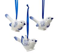 Porcelaine Delft Blue Bird Décorations (Lot de 3)