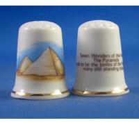 PORCELAINE FINE à collectionner Dé à Coudre Sept Merveilles du monde --les pyramides