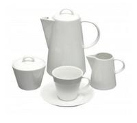Porcelaine moderne de Karlovy Vary, service à café Tom blanc, 15 pièces
