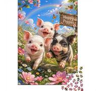 Porcelets Puzzle Mini 1000 Pièces pour Adultes | 70x50cm Carton, Décoration de chambre, Coupe précise, Cadeau de rassemblement, Détente mentale