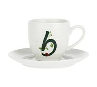 PORCELLANA Solotua Tasse à café avec Soucoupe Lettre B 7,6 ML dans Une boîte Cadeau