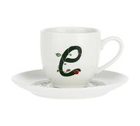 PORCELLANA Solotua Tasse à café avec Soucoupe Lettre E 7,6 ML dans Un Coffret Cadeau