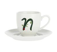 PORCELLANA Solotua Tasse à café avec Soucoupe Lettre N 7,6 ML dans Une boîte Cadeau