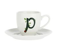 PORCELLANA Solotua Tasse à café avec Soucoupe Lettre P 7,6 ML dans Une boîte Cadeau